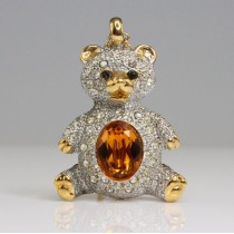 colier cu pandant " Teddy Bear ". cristale Swarovski. Franta 
